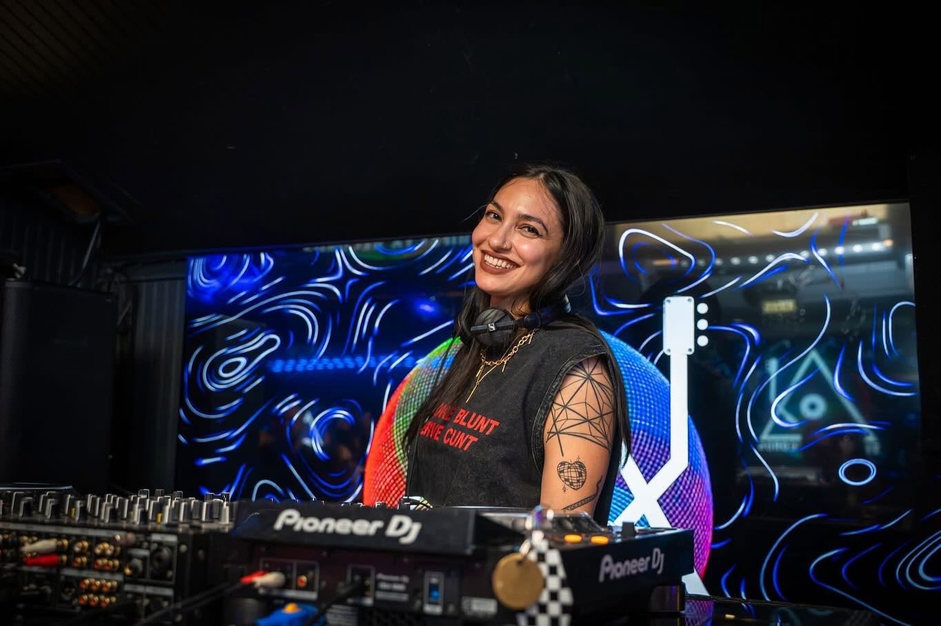 DJ Maddy Frechette Spinning at Masada Courtyard Party