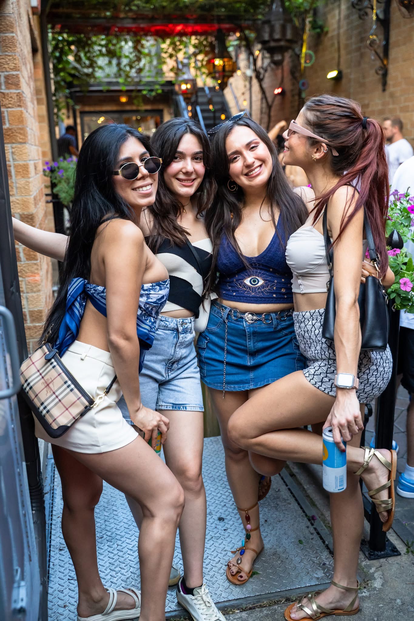 Friends having fun at Masada Nightclub Courtyard Party
