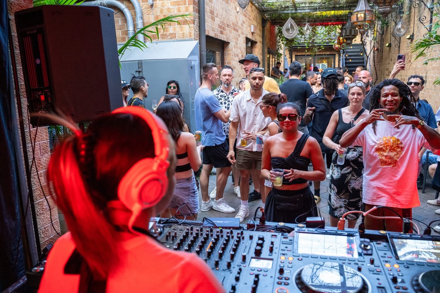 Outdoor Courtyard DJ Performance Masada Chicago