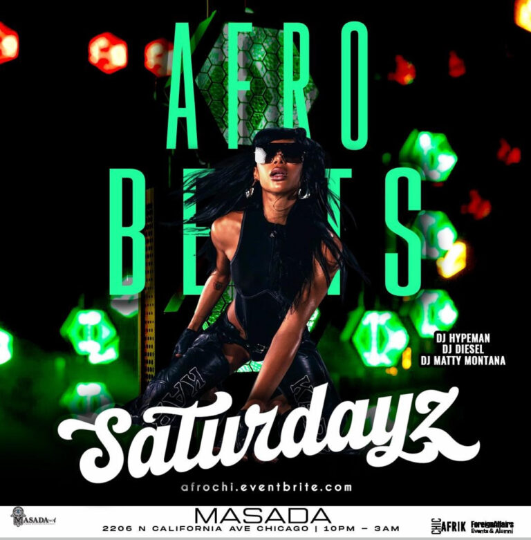 Afrobeats Saturdays: is an electrifying night of music and dance at Masada Nightclub with the hottest tunes in Afrobeats, Amapiano, Dancehall, and RNB.