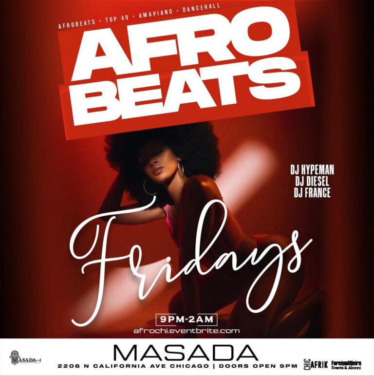 Afrobeats Fridays is an electrifying night of music and dance at Masada Nightclub with the hottest tunes in Afrobeats, Amapiano, Dancehall, and RNB.