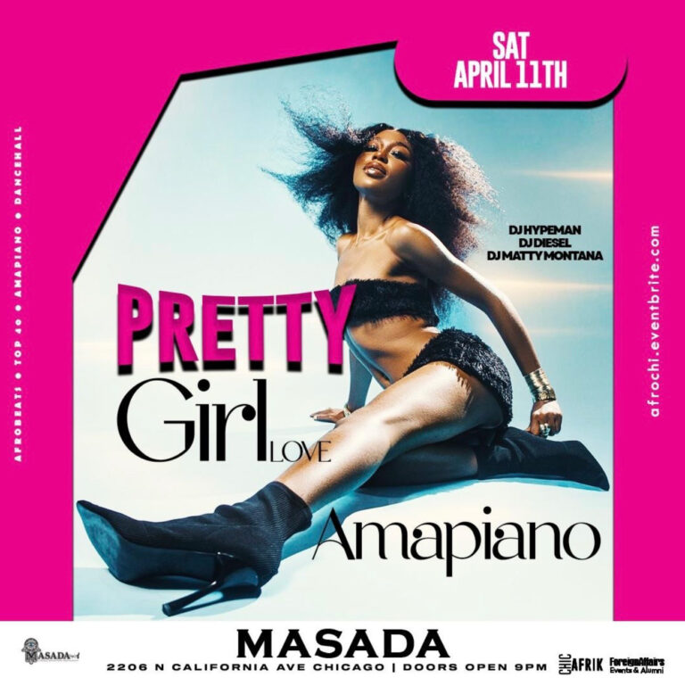 April 11th, Afrobeats Saturdays Pretty GIrl Love. Afrobeats Saturdays: is an electrifying night of music and dance at Masada Nightclub with the hottest tunes in Afrobeats, Amapiano, Dancehall, and RNB.