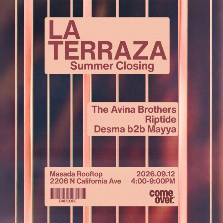 La Terraza is Chicago’s summer closing rooftop party, bringing together sunset, music, and a packed terrace for one last Saturday of summer at Masada Rooftop with THE AVINA BROTHERS | RIPTIDE | DESMA b2b MAYYA